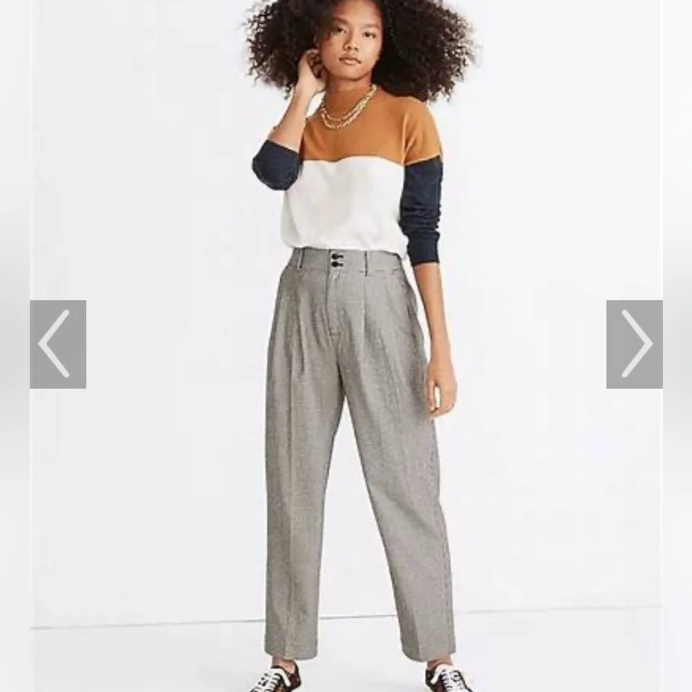 Madewell High-Waist Pleated Gray Trousers